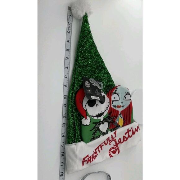 Frightfully Festive Nightmare Before Christmas Jack and Sally Santa Hat 17” - Picture 7 of 8